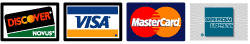 We Accept Visa, Mastercard, Discover, and American Express
